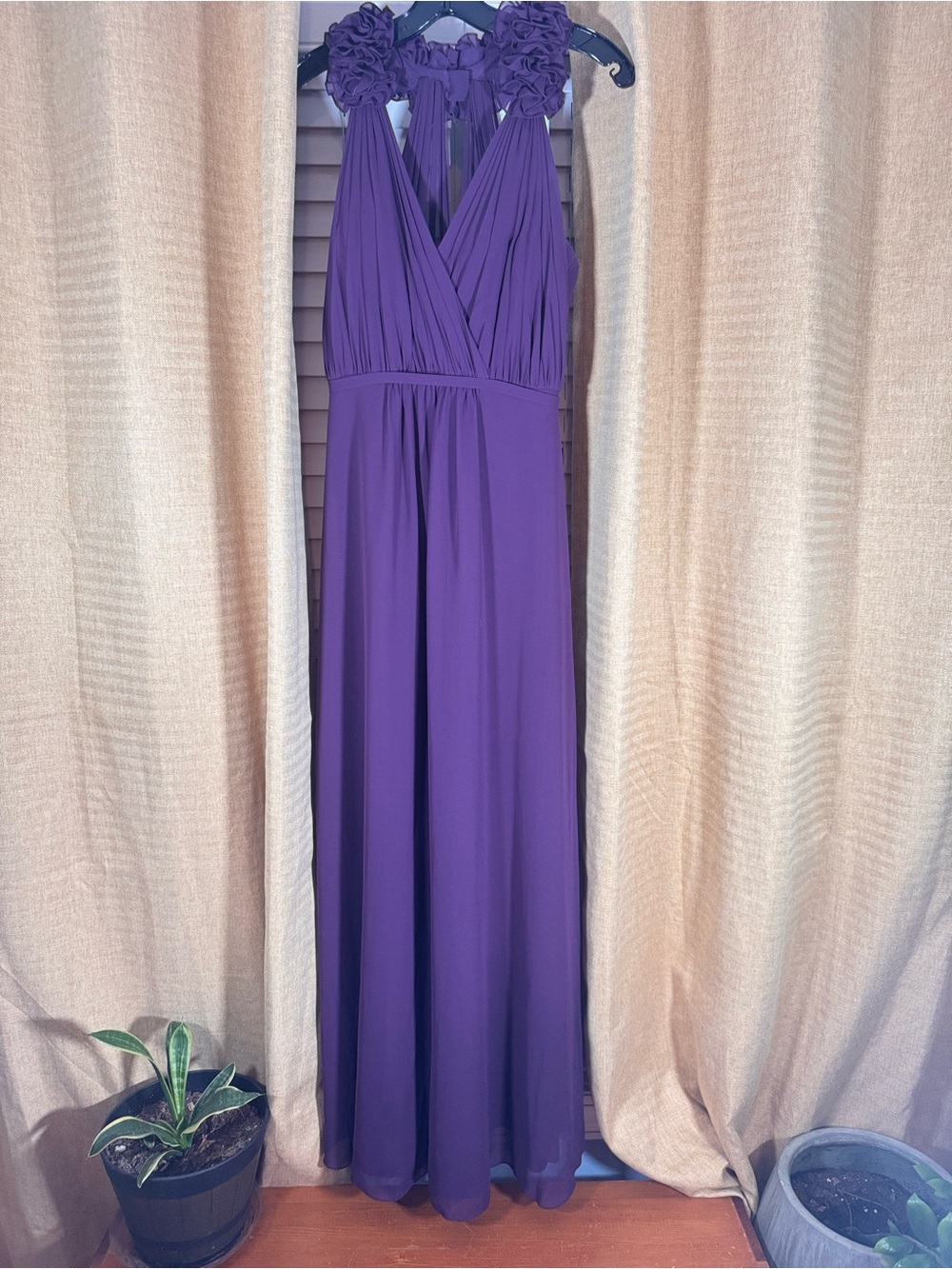 Bari Jay Long Wedding Guest, Formal Dress Eggplant/Purple Size 4.NWT